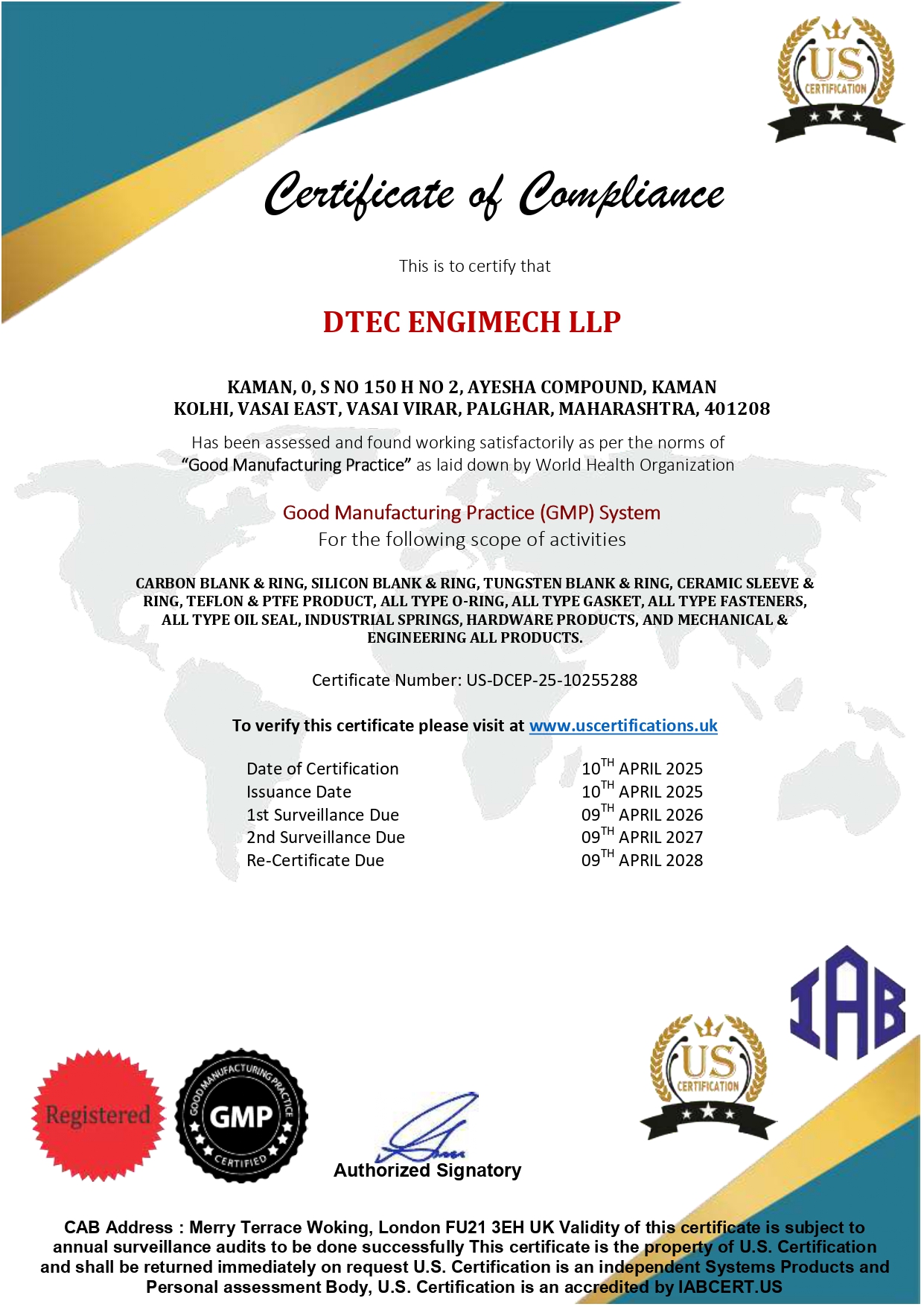 DTEC-GMP-CERTIFICATE